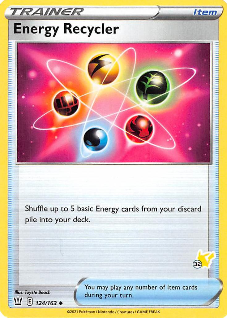 Energy Recycler (124/163) (Pikachu Stamp #32) [Battle Academy 2022] | Mega City Incorporated