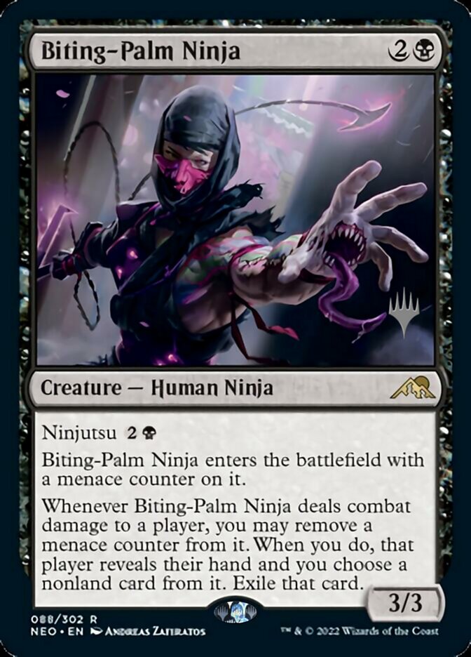 Biting-Palm Ninja (Promo Pack) [Kamigawa: Neon Dynasty Promos] | Mega City Incorporated