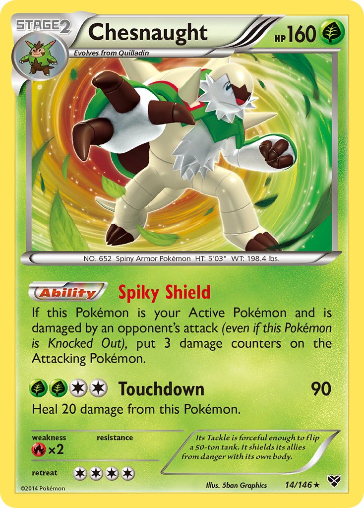 Chesnaught (14/146) (Cosmos Holo) (Blister Exclusive) [XY: Base Set] | Mega City Incorporated