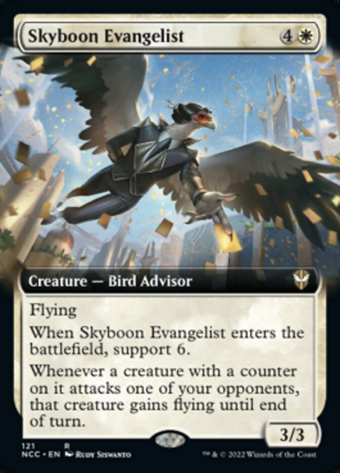 Skyboon Evangelist (Extended Art) [Streets of New Capenna Commander] | Mega City Incorporated