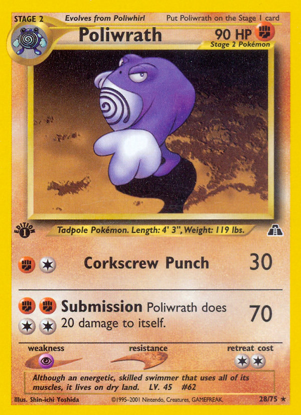 Poliwrath (28/75) [Neo Discovery 1st Edition] | Mega City Incorporated