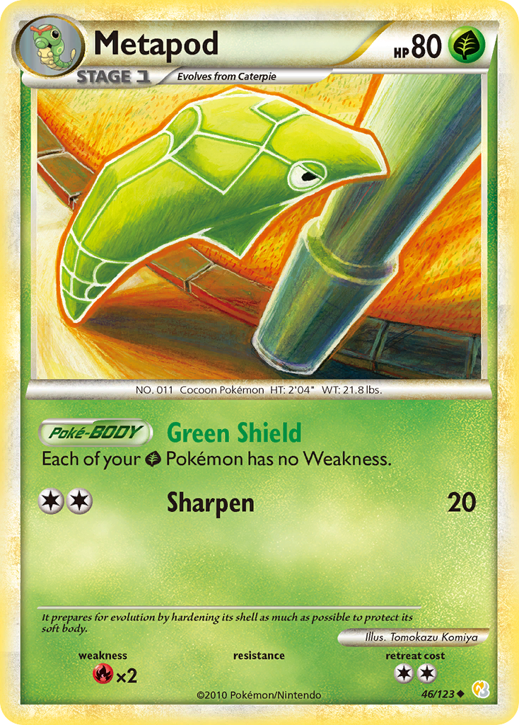 Metapod (46/123) [HeartGold & SoulSilver: Base Set] | Mega City Incorporated
