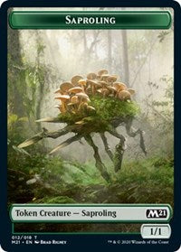 Saproling // Zombie Double-sided Token [Core Set 2021 Tokens] | Mega City Incorporated