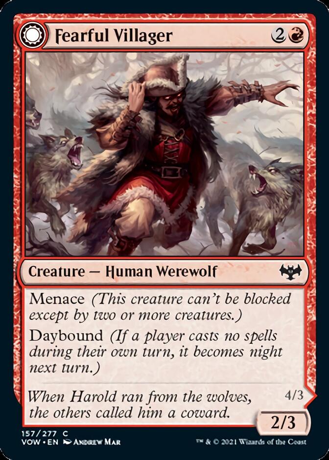 Fearful Villager // Fearsome Werewolf [Innistrad: Crimson Vow] | Mega City Incorporated
