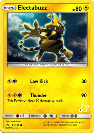 Electabuzz (43/156) (Pikachu Stamp #6) [Battle Academy 2020] | Mega City Incorporated