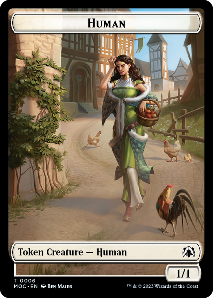 Zombie Knight // Human (6) Double-Sided Token [March of the Machine Commander Tokens] | Mega City Incorporated