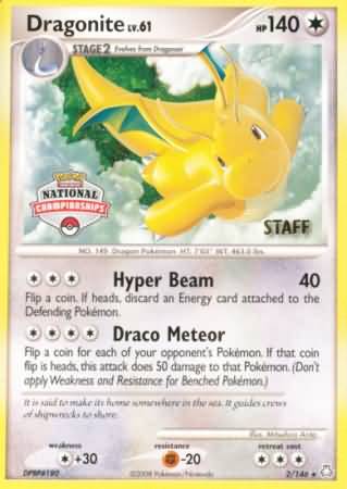 Dragonite (2/146) (National Championship Staff) [Diamond & Pearl: Legends Awakened] | Mega City Incorporated