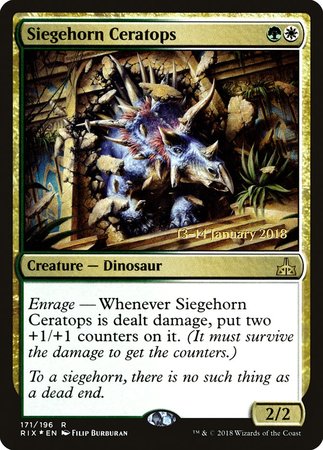 Siegehorn Ceratops [Rivals of Ixalan Promos] | Mega City Incorporated