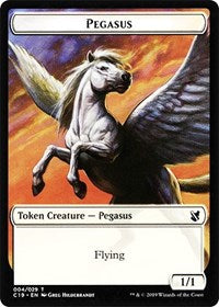 Pegasus // Human Double-sided Token [Commander 2019 Tokens] | Mega City Incorporated