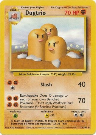 Dugtrio (19/102) [Base Set Unlimited] | Mega City Incorporated