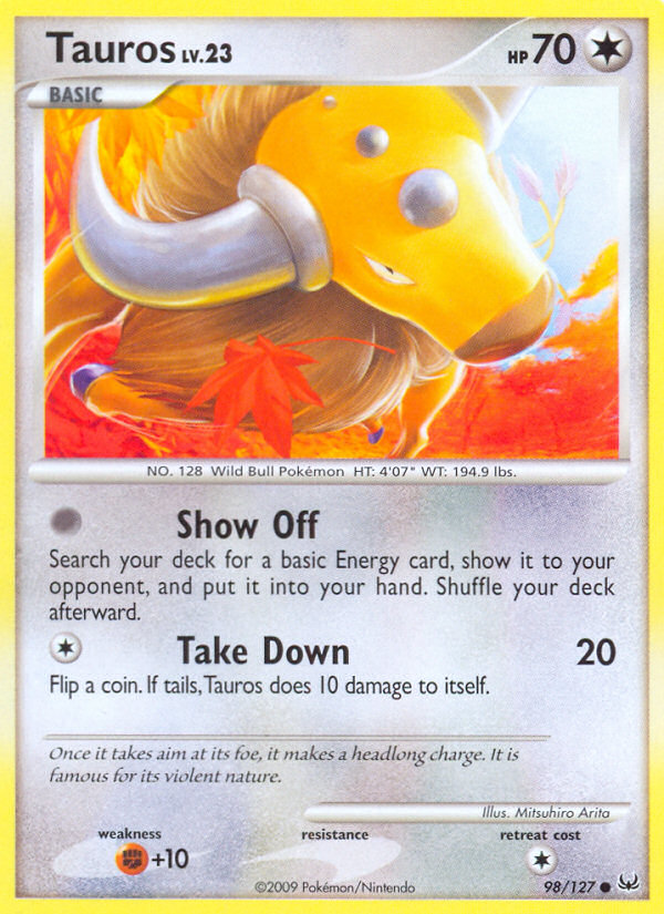 Tauros (98/127) [Platinum: Base Set] | Mega City Incorporated