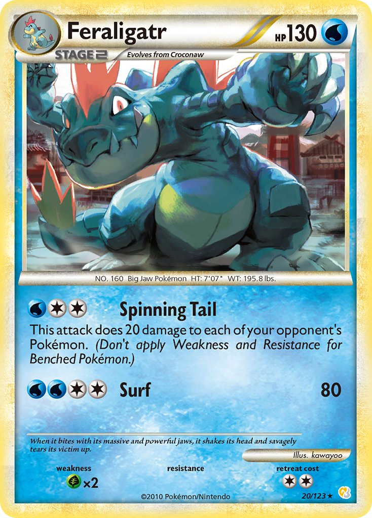 Feraligatr (20/123) (Theme Deck Exclusive) [HeartGold & SoulSilver: Base Set] | Mega City Incorporated