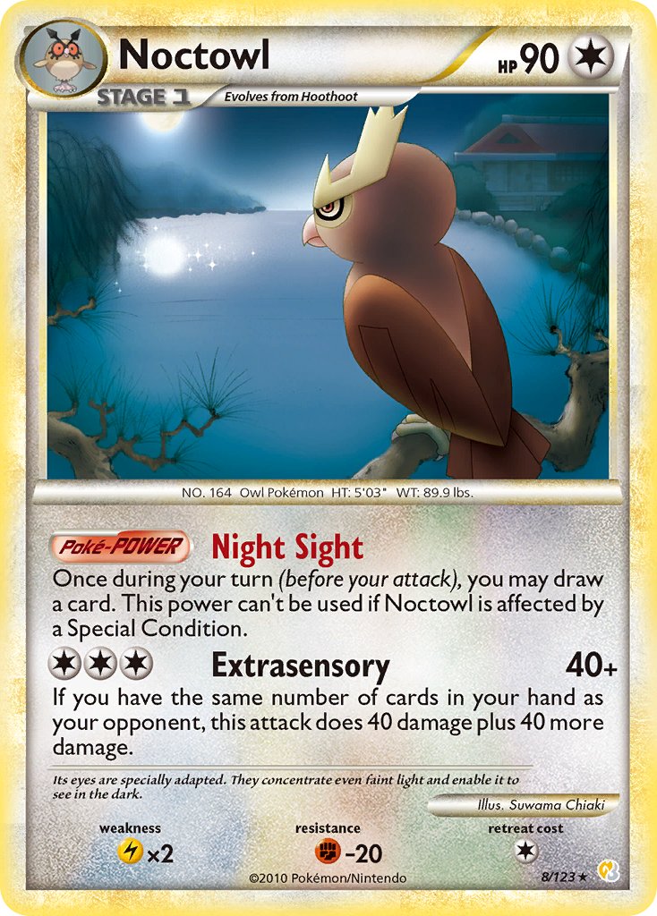 Noctowl (8/123) (Theme Deck Exclusive) [HeartGold & SoulSilver: Base Set] | Mega City Incorporated