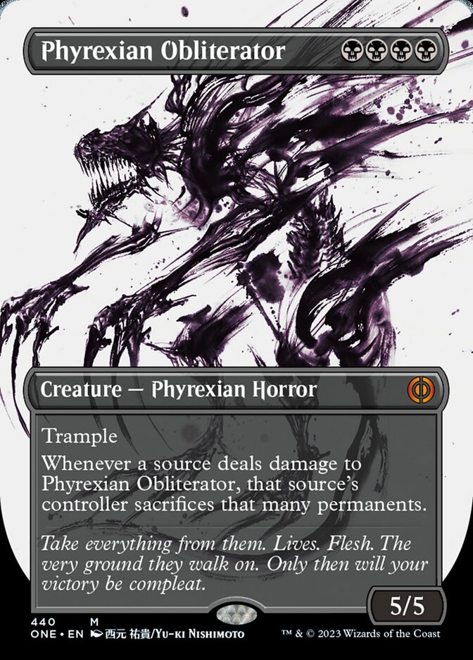 Phyrexian Obliterator (Borderless Ichor Step-and-Compleat Foil) [Phyrexia: All Will Be One] | Mega City Incorporated