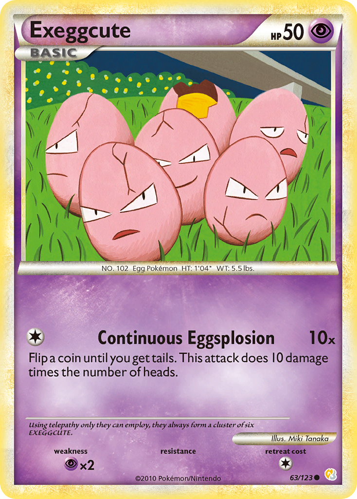 Exeggcute (63/123) [HeartGold & SoulSilver: Base Set] | Mega City Incorporated