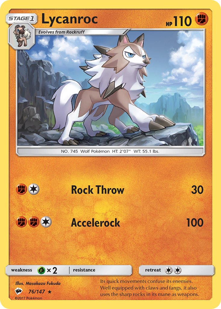 Lycanroc (76/147) (Theme Deck Exclusive) [Sun & Moon: Burning Shadows] | Mega City Incorporated