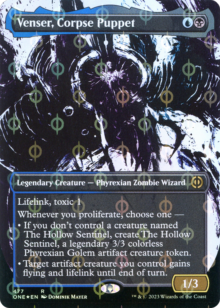 Venser, Corpse Puppet (Borderless Ichor Step-and-Compleat Foil) [Phyrexia: All Will Be One] | Mega City Incorporated