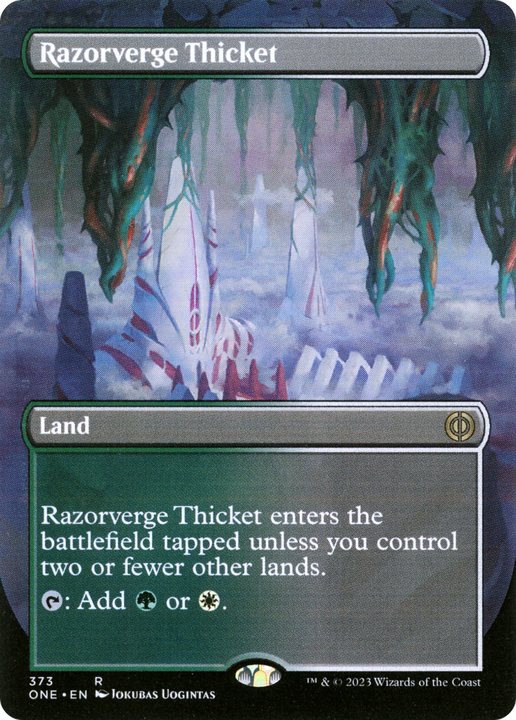 Razorverge Thicket (Borderless Alternate Art) [Phyrexia: All Will Be One] | Mega City Incorporated