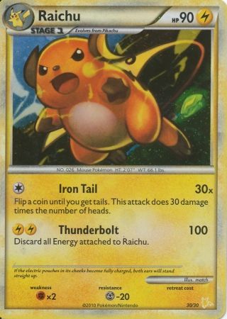 Raichu (30/30) [HeartGold & SoulSilver: Trainer Kit - Raichu] | Mega City Incorporated