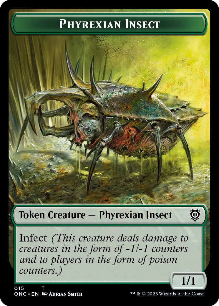 Phyrexian Mite // Phyrexian Insect Double-Sided Token [Phyrexia: All Will Be One Commander Tokens] | Mega City Incorporated