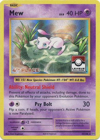 Mew (53/108) (League Promo 4th Place) [XY: Evolutions] | Mega City Incorporated