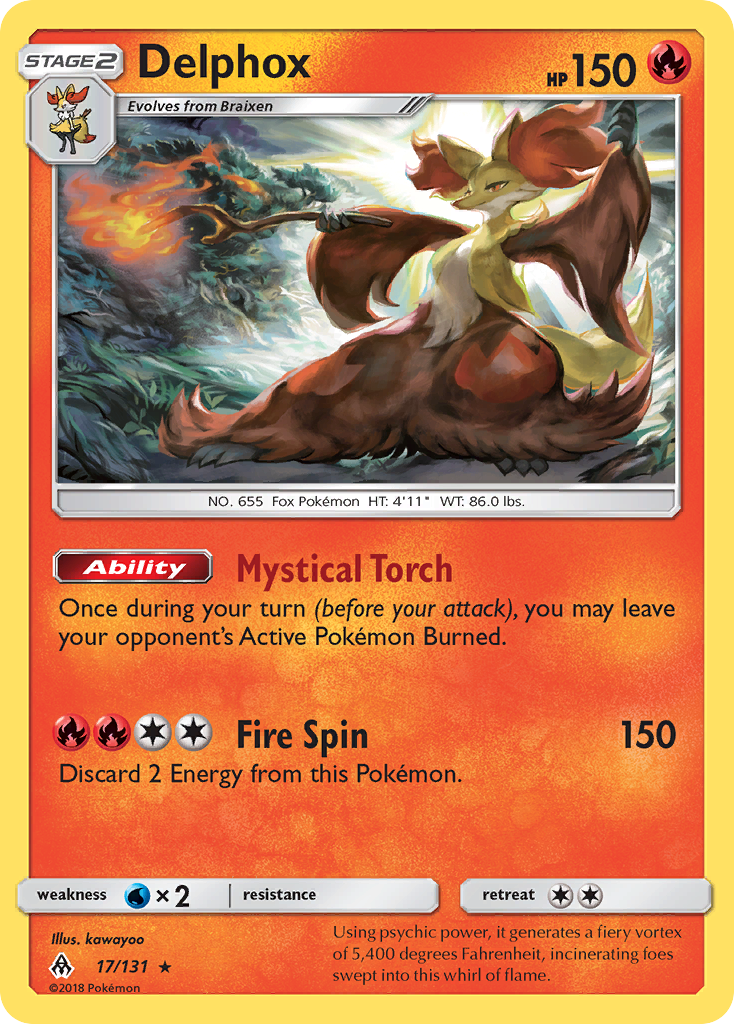 Delphox (17/131) [Sun & Moon: Forbidden Light] | Mega City Incorporated