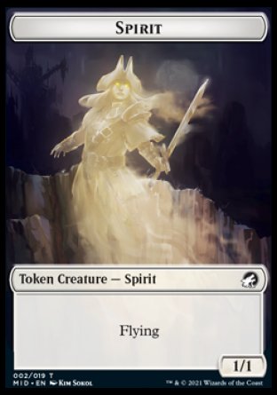 Spirit // Bird Double-sided Token [Innistrad: Midnight Hunt Tokens] | Mega City Incorporated