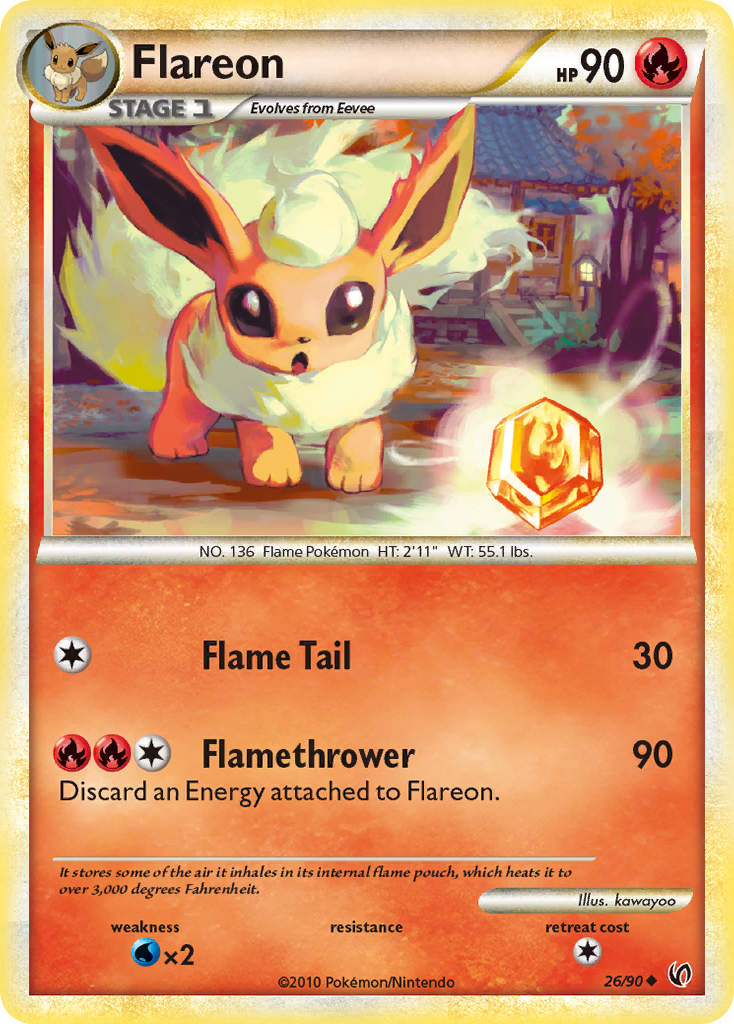 Flareon (26/90) [HeartGold & SoulSilver: Undaunted] | Mega City Incorporated