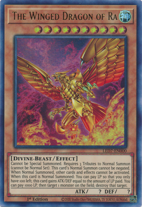 The Winged Dragon of Ra (Alternate Art) [LED7-EN000] Ultra Rare | Mega City Incorporated