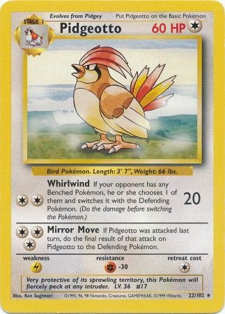 Pidgeotto (22/102) [Base Set Unlimited] | Mega City Incorporated