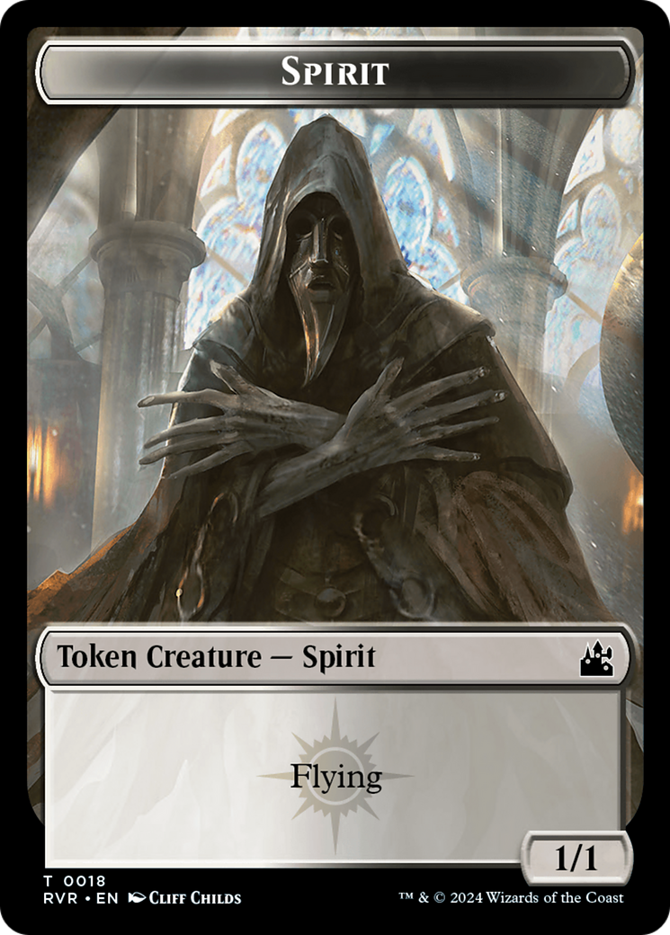 Spirit (0018) // Rhino Double-Sided Token [Ravnica Remastered Tokens] | Mega City Incorporated