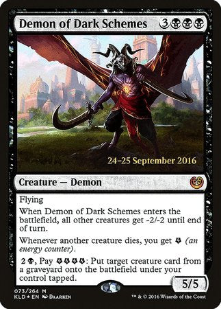 Demon of Dark Schemes [Kaladesh Promos] | Mega City Incorporated