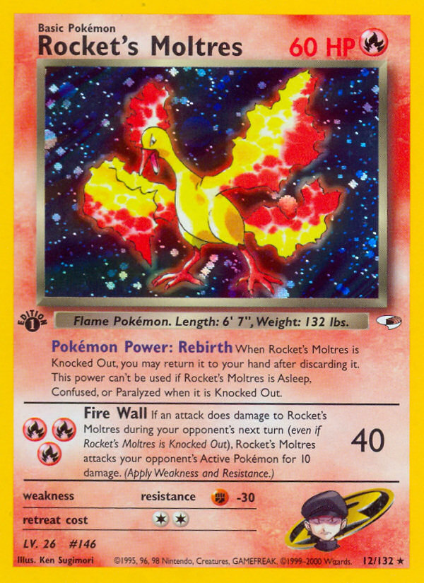 Rocket's Moltres (12/132) [Gym Heroes 1st Edition] | Mega City Incorporated