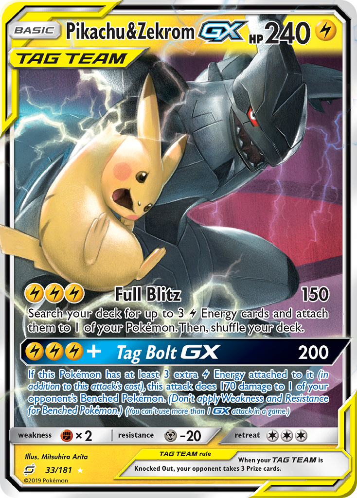 Pikachu & Zekrom GX (33/181) [Sun & Moon: Team Up] | Mega City Incorporated