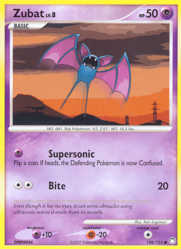 Zubat (108/123) [Diamond & Pearl: Mysterious Treasures] | Mega City Incorporated