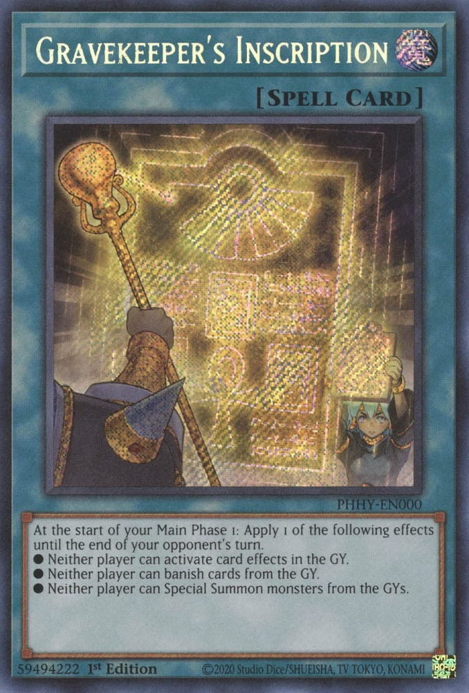 Gravekeeper's Inscription [PHHY-EN000] Secret Rare | Mega City Incorporated