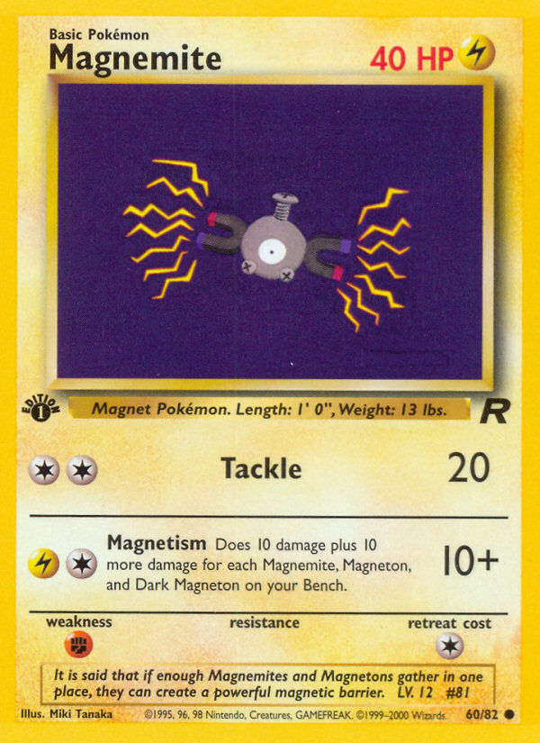 Magnemite (60/82) [Team Rocket 1st Edition] | Mega City Incorporated