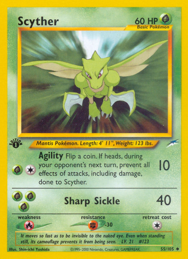 Scyther (55/105) [Neo Destiny 1st Edition] | Mega City Incorporated