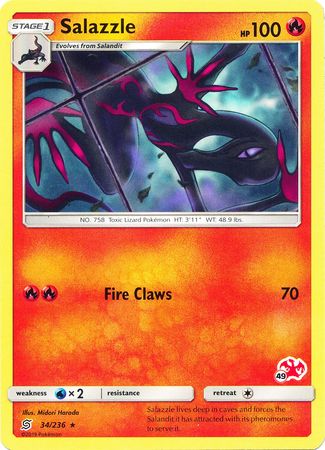 Salazzle (34/236) (Charizard Stamp #49) [Battle Academy 2020] | Mega City Incorporated