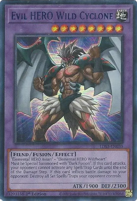 Evil HERO Wild Cyclone (Blue) [LDS3-EN030] Ultra Rare | Mega City Incorporated