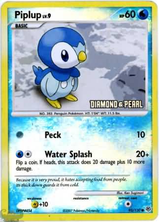 Piplup (93/130) [Burger King Promos: 2008 Collection] | Mega City Incorporated