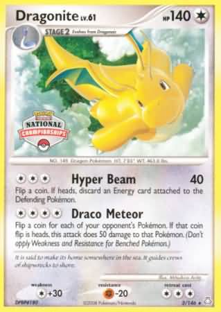 Dragonite (2/146) (National Championship) [Diamond & Pearl: Legends Awakened] | Mega City Incorporated