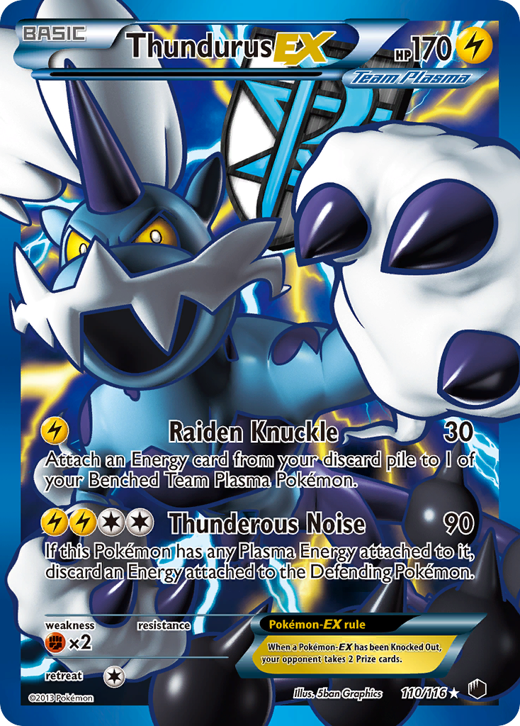 Thundurus EX (110/116) [Black & White: Plasma Freeze] | Mega City Incorporated