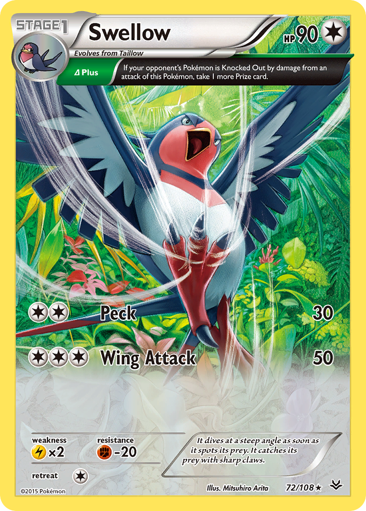 Swellow (72/108) [XY: Roaring Skies] | Mega City Incorporated