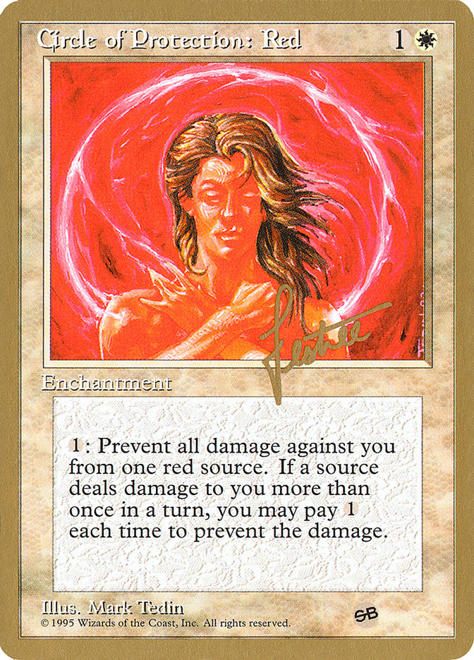 Circle of Protection: Red (Bertrand Lestree) (SB) (4ED) [Pro Tour Collector Set] | Mega City Incorporated
