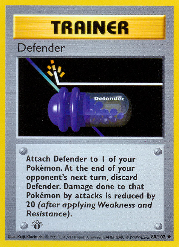 Defender (80/102) (Shadowless) [Base Set 1st Edition] | Mega City Incorporated