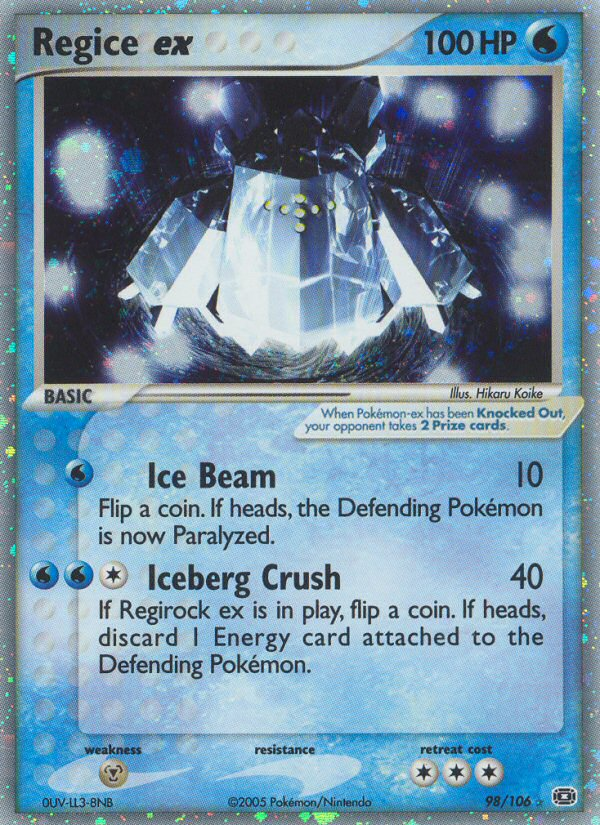 Regice ex (98/106) [EX: Emerald] | Mega City Incorporated