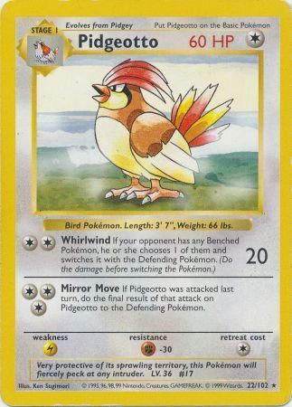 Pidgeotto (22/102) [Base Set Shadowless Unlimited] | Mega City Incorporated