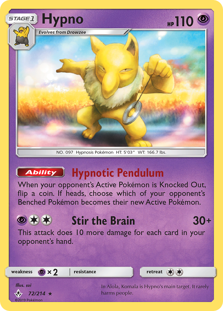 Hypno (72/214) [Sun & Moon: Unbroken Bonds] | Mega City Incorporated