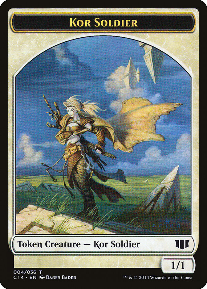 Kor Soldier // Pegasus Double-sided Token [Commander 2014 Tokens] | Mega City Incorporated